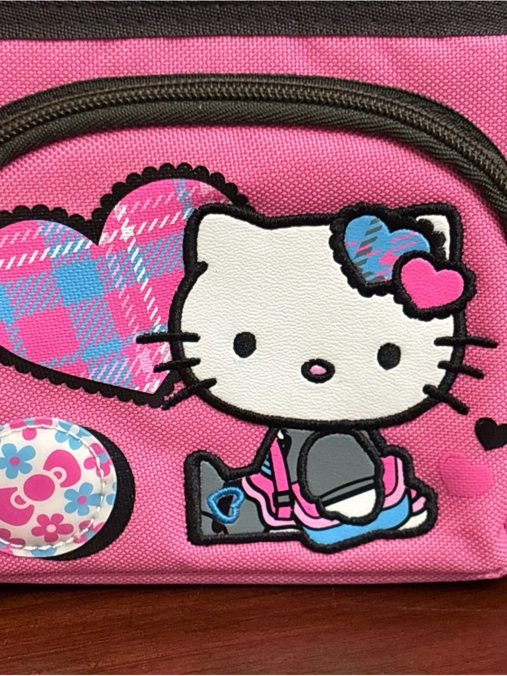 Hello Kitty Lunch Box Insulated Picnic School Pink Blue Plaid